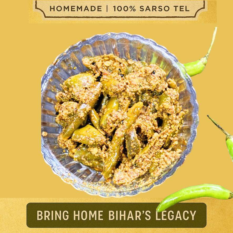 Hari Mirch ka Achaar ( Green Chilly Pickle )