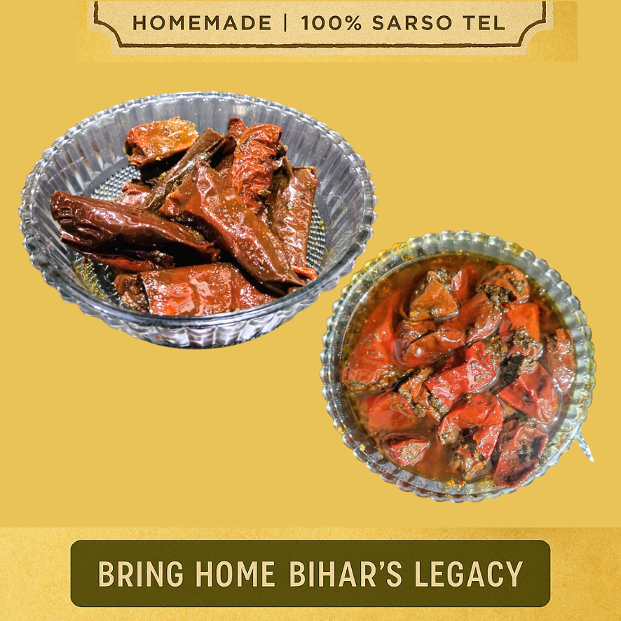 Laal Mirch Bharwa Achaar (Stuffed Red Chilli Pickle)